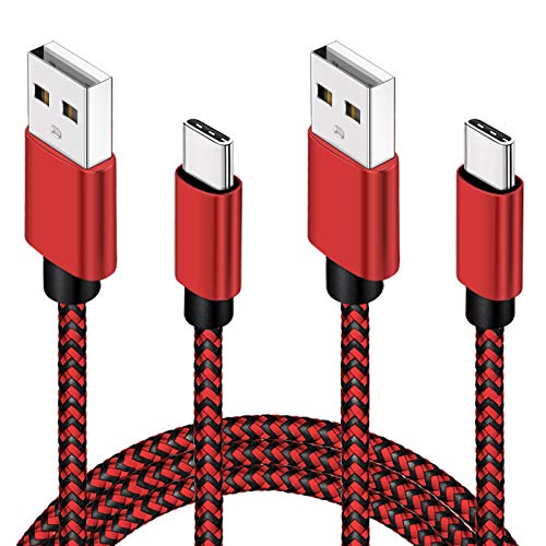 Câble USB Type C 3M, Paquet de 2 Câble de Chargement USB C Câble de Chargement Rapide en Nylon tressé certifié de 10 Pieds Compatible pour Samsung S20/S10/ S9 Plus/Note 10, Huawei P40 P30, Switch
