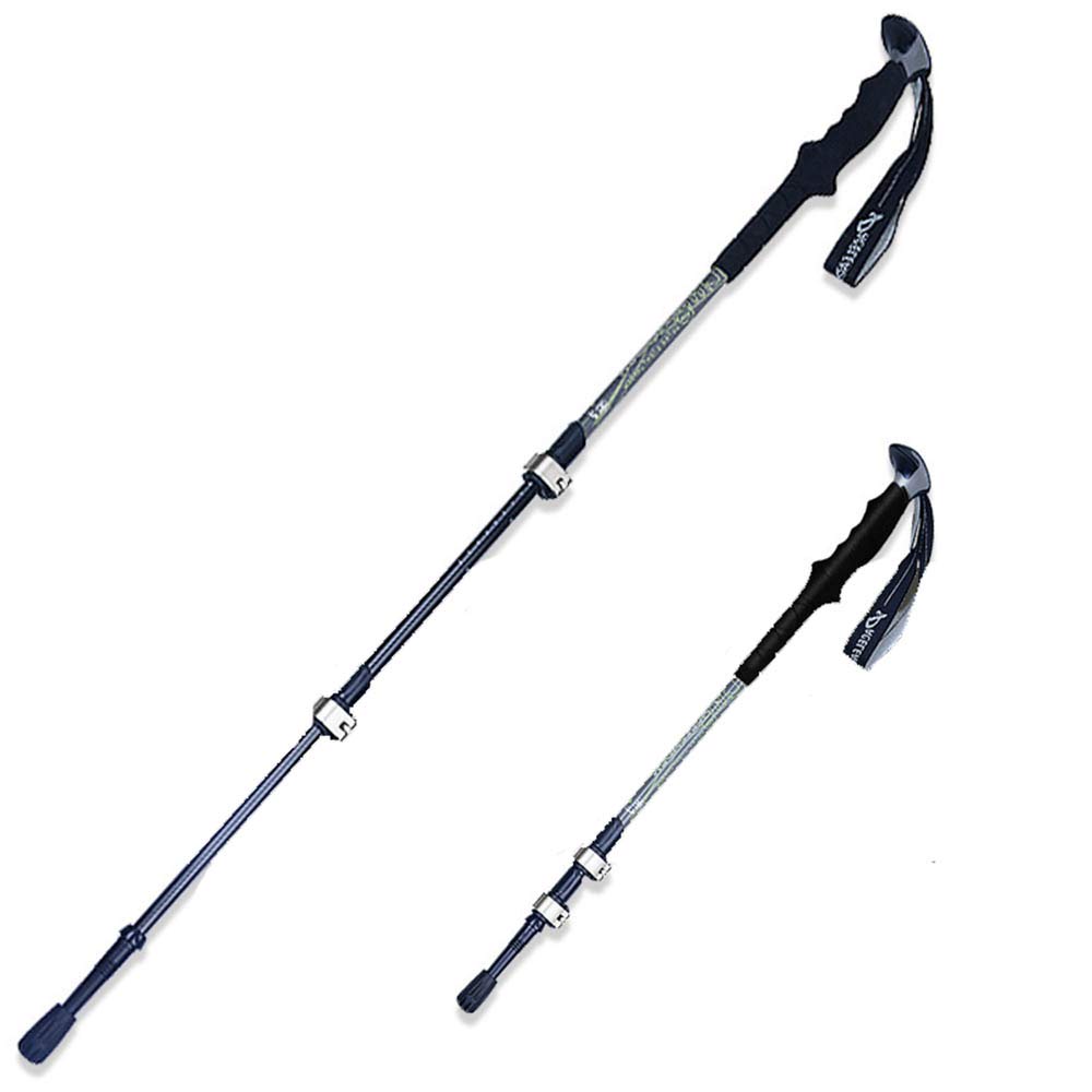 Kije do trekkingu Nordic Walking 7075 Waga ze stopu aluminium 270 g, antypoślizgowy rękaw na końcówkę, system blokowania ze stopu, odpinany dwukolorowy nylonowy pasek na rękę, szary