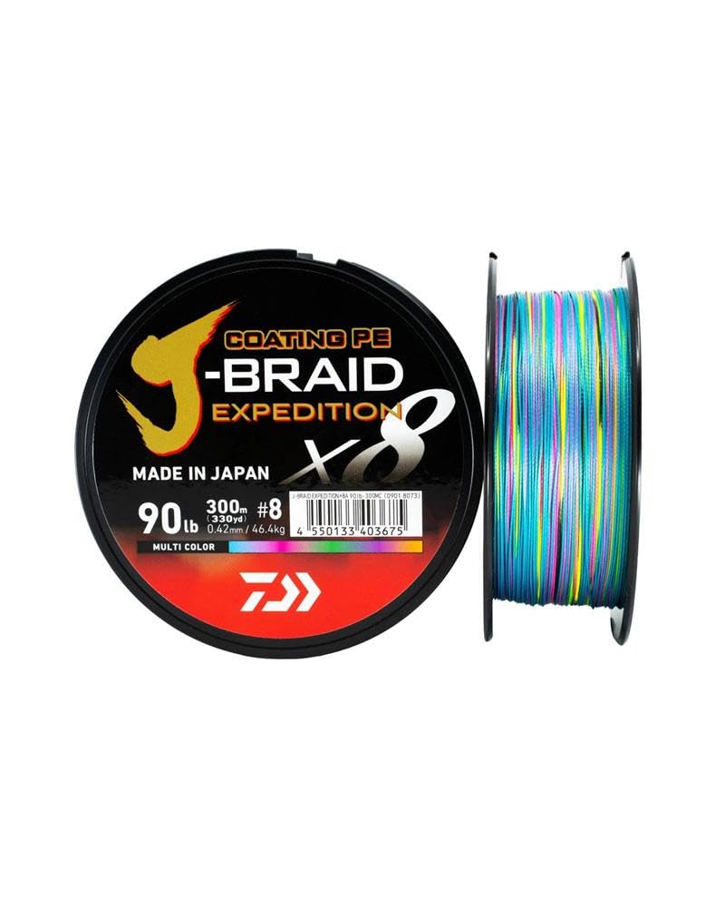 Daiwa Tresse 8 Brins J-Braid Expedition - 150m - PE.1 - D.0.13mm - R.8.5kg-19lb - Multicolore - 12552013