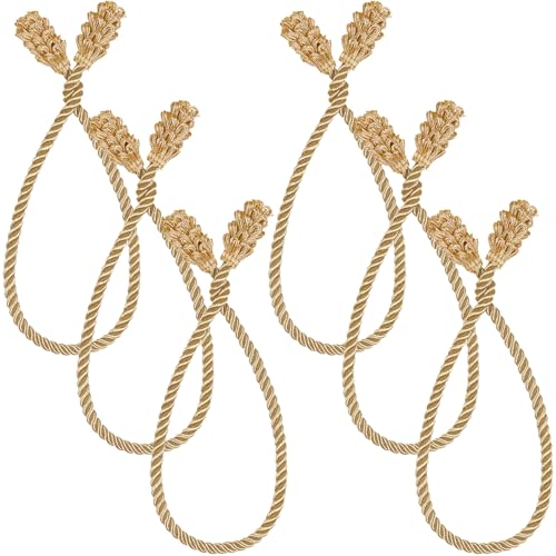 Shappy 6 Pieces Garland Ties for Banister Reusable Green,Gold