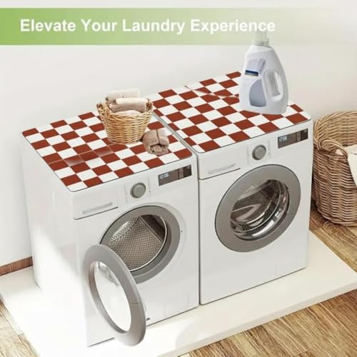 Image of Homecloud Non-Slip Washing Machine Mat - Durable Waterproof Protective Cover for Washer & Dryer, Dust-Resistant Mat Ideal for Laundry Room & Kitchen Appliances (Rust)