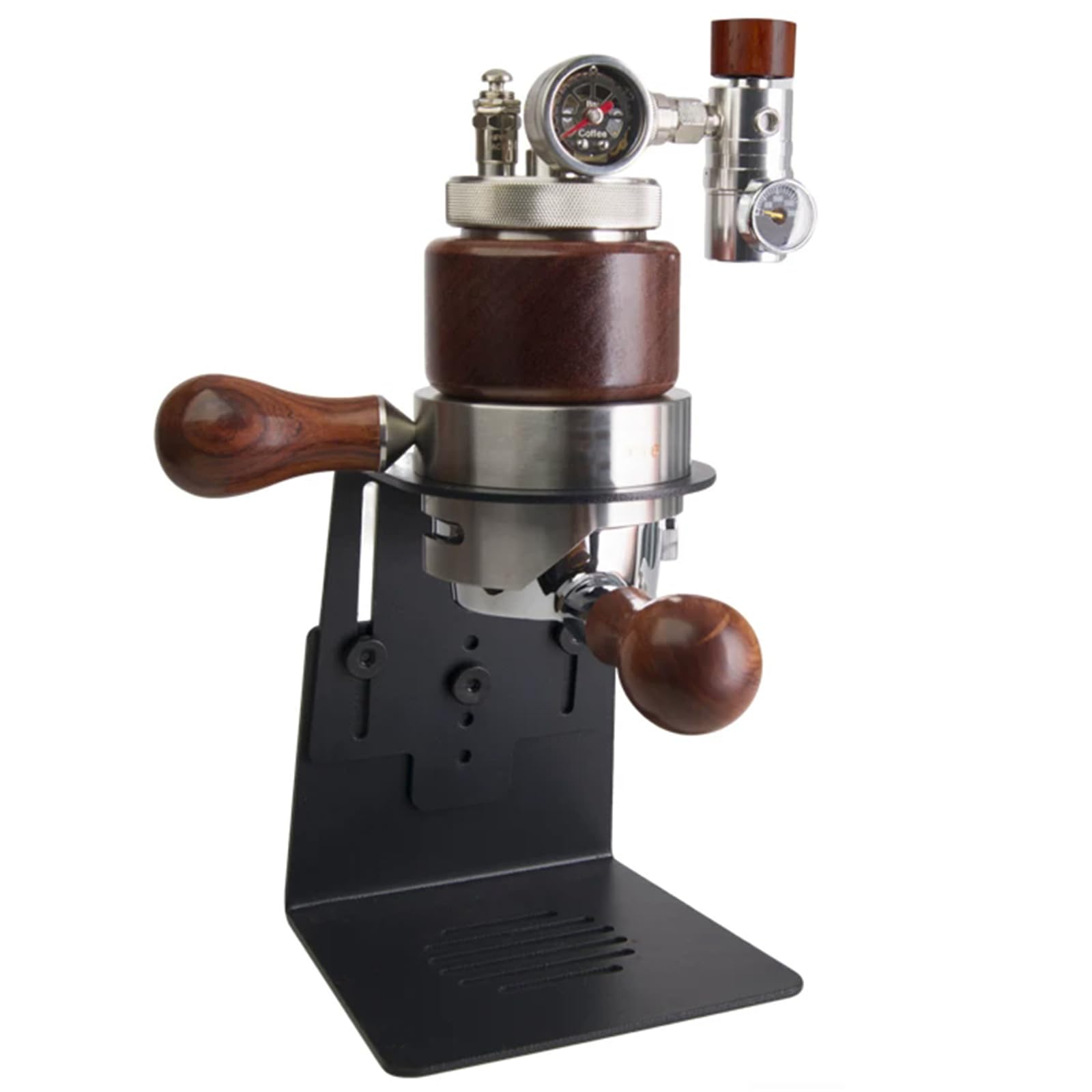 Vituord Pneumatic Espresso Maker, 58mm Manual Air-driven Coffee Machine, With Pressure Gauge, Pressure Relief Valve, Wooden Handle, For Home, Office, Camping