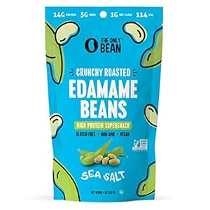 The Only Bean – Crunchy Roasted Edamame Bean Snack – Healthy, High Protein, Keto Friendly (1g Net Carbs), High Fiber, Low Carb, Gluten-Free, Vegan, Organic, Non-GMO, Kosher, Low Sugar – 4 oz (1 Pack)
