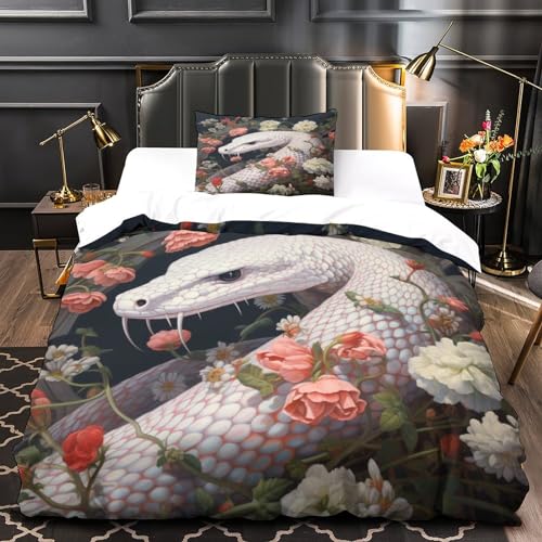 Housse de couette serpent 3D lit simple 135x200 microfibre - 5