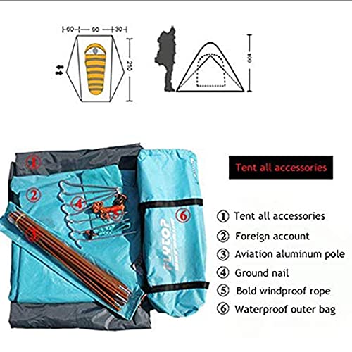 Carpa camping portátil doble capa ultraligera verde miniatura 6