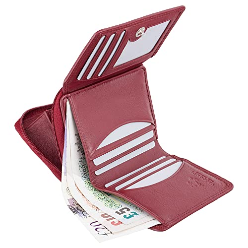 Visconti Heritage -30 Soft and Light Small Leather Trifold Wallet (Red)4