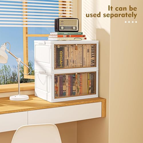 Image of LUHI Multi-Purpose Organizer | Modular Storage Box for Clothes, Kitchen, Bedroom & Living Room | Stackable Rack, Space-Saving Wardrobe Cabinet (Beige, 1-Layer)