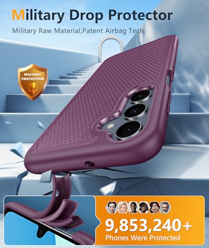 Image of FNTCASE for Galaxy A17 /A16 5G Phone Case - Samsung A17 Military Grade Drop Protection, 14ft Drop Tested, Screen Protector Included, Anti-Slip Textured, TPU+PC Dual Layer Shockproof Cover (Burgundy)