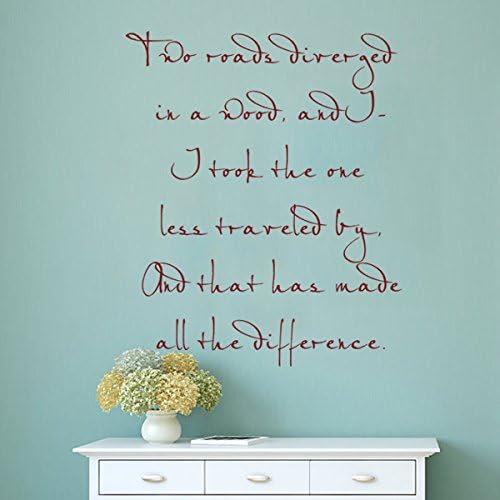 Miniatura 2 de positiva Cita Decoración Dos Caminos divergían en un bosque... pared calcomanía para salón o recámara
