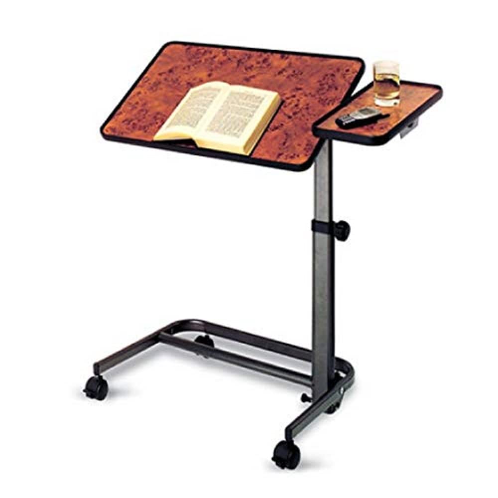 Mesa auxiliar 2 en 1, regulable e inclinable, color nogal