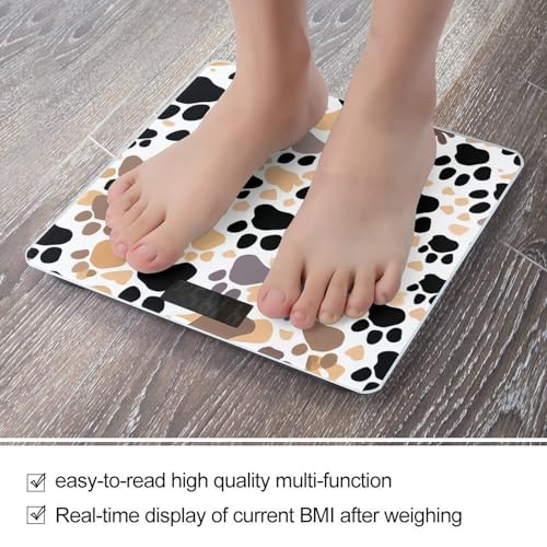 Báscula digital de vidrio templado con diseño de patas de perro miniatura 5