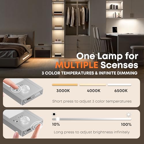 LROLTEF Schrankbeleuchtung Led Lampe mit Bewegungsmelder 21cm 2 Stück – Ansicht 3