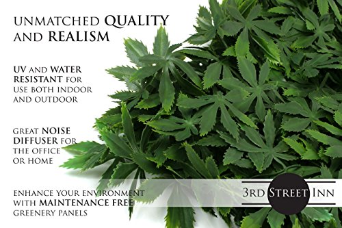 Artificial Marijuana Pot Leaf Hedge - Fake Weed Plant - Smoke Shop Decor - Sound Diffuser Marijuana Wall Art - Topiary Cannabis Greenery Panels (12 Pack) #TOP2