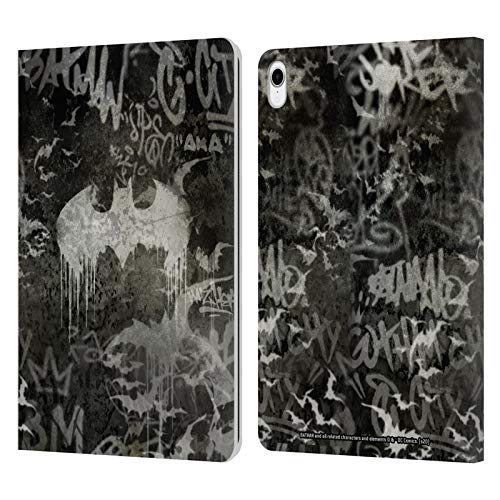 Head Case Designs Oficial Batman DC Comics Logotipo de Graffiti Moda Vintage Carcasa de Cuero Tipo Libro Compatible con Apple iPad Pro 11 (2018)