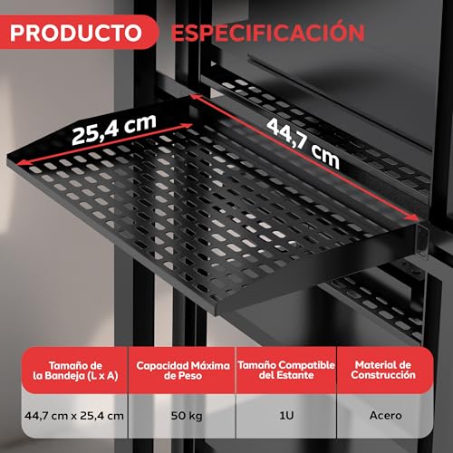 Bandeja 48 cm para servidor Pyle estantes ventilados montaje en pared 3