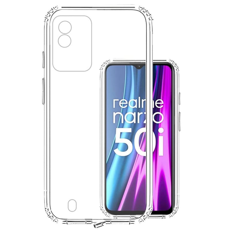 Image of Case Creation Brand - Mobile Cover for Realme Narzo 50i (Soft & Flexible Back Case), Transparent