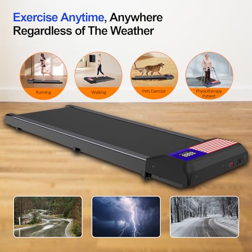 Image of Under Desk Treadmill,Walking Pad with 5% Incline，Treadmills for Home & Office, 2.5HP Portable Treadmill with Remote Control and LED Display