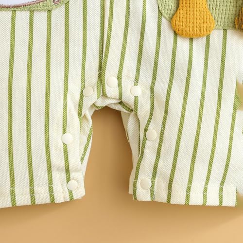 Image of Hopscotch Baby Boys Stripes Print Short Sleeves White Rompers