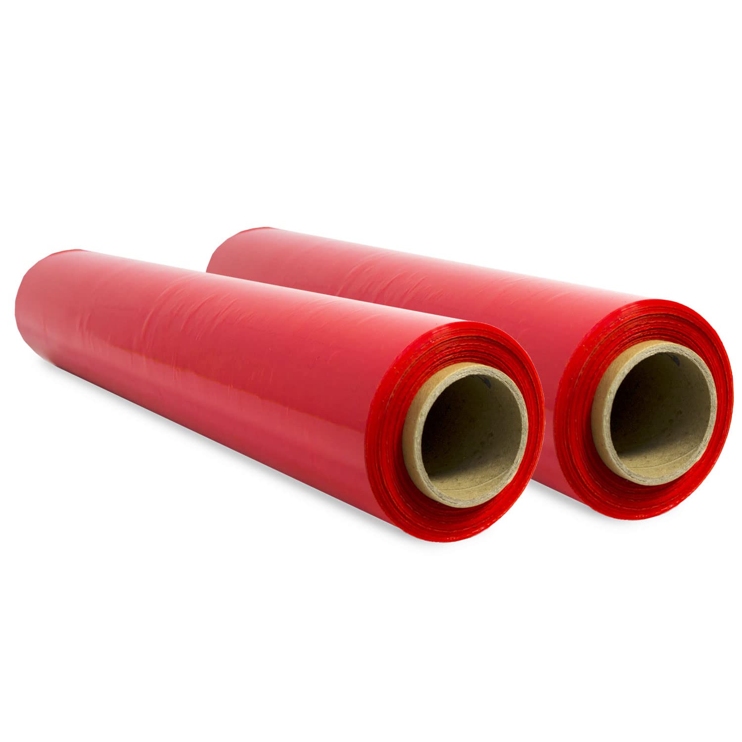 Elastic Packaging Film, Red Plastic Film for Packaging, Plastic Roll Shipping and Moving Protector, 50 cm Roll and up to 400 m Stretchable – Ophythuria (Red, 2 Pack)