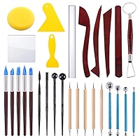 Swpeet 24Pcs Modeling Clay Sculpting Tools Kits, Painting Brush, Dual