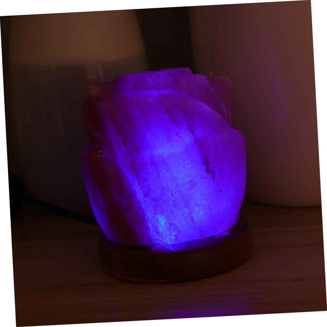 SAFIGLE USB Crystal Himalayan Rock Light Mini Night Light Color Changing Lotus Desktop Table Lamp for Home Office Ambient Lighting