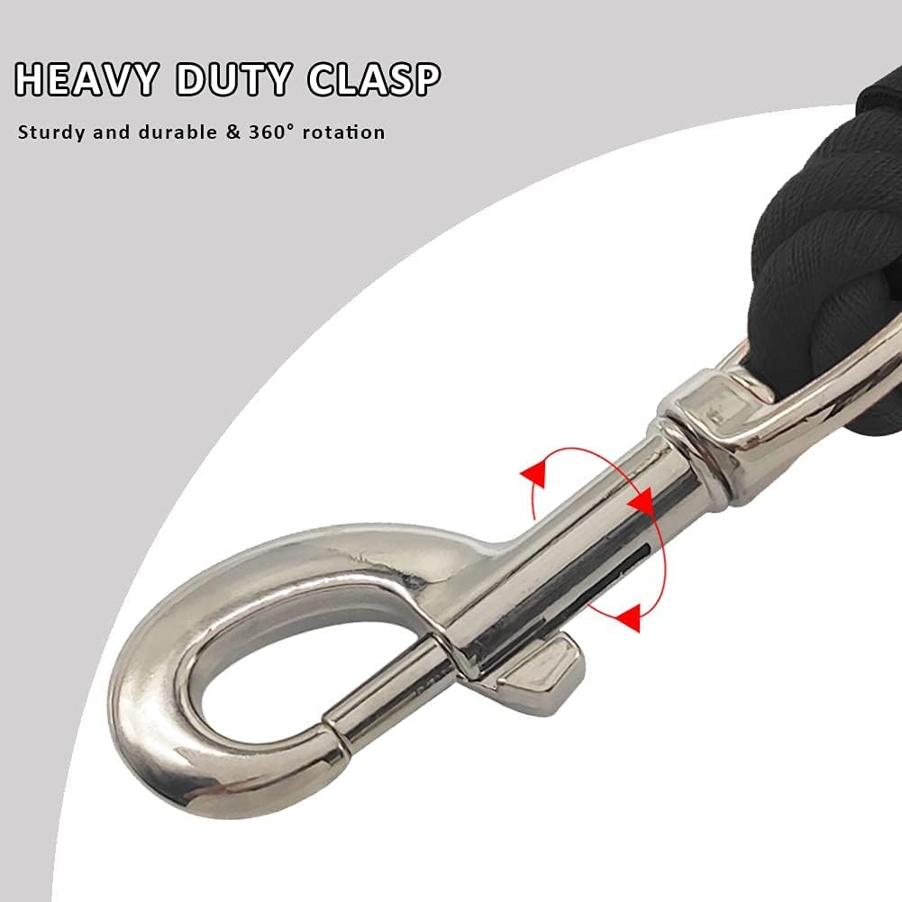 BTINESFUL Tie-Out Rope 12 FT + Strong Dog Leash 10 FT (Orange + Black)