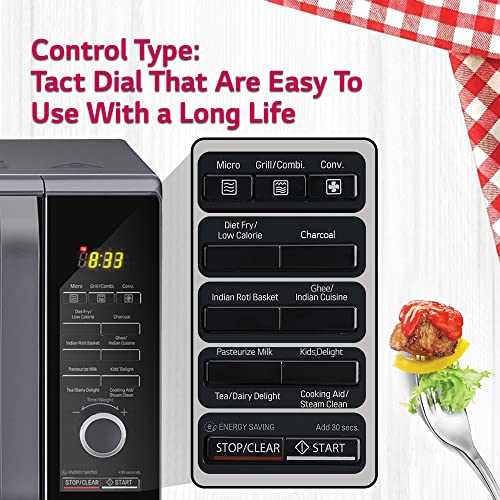 Image of LG 28 L Charcoal Convection Microwave Oven (MJ2886BFUM, Black)
