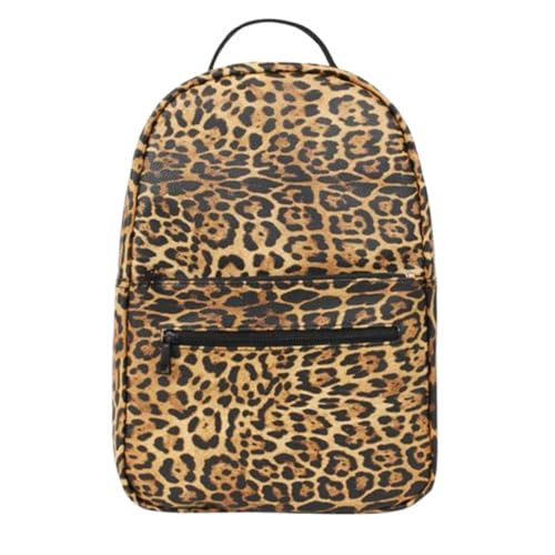FAWN DESIGN Diaper Bag Backpack with Changing Pad, Faux Leather Leopard Backpack Diaper Bag with 4 Interior and 2 Exterior Pockets, Padded and Adjustable Straps for All Day Comfort, 15.5x11x5 inches