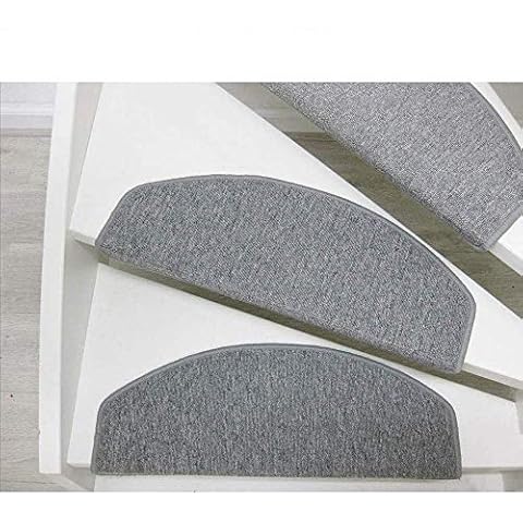 uyoyous 15pcs Stair Treads Non-slip Step Carpet Mats 24x65CM Stair Carpet Pads Grey Step Staircase Floor Mat Indoor Stair Protector Pads Cover