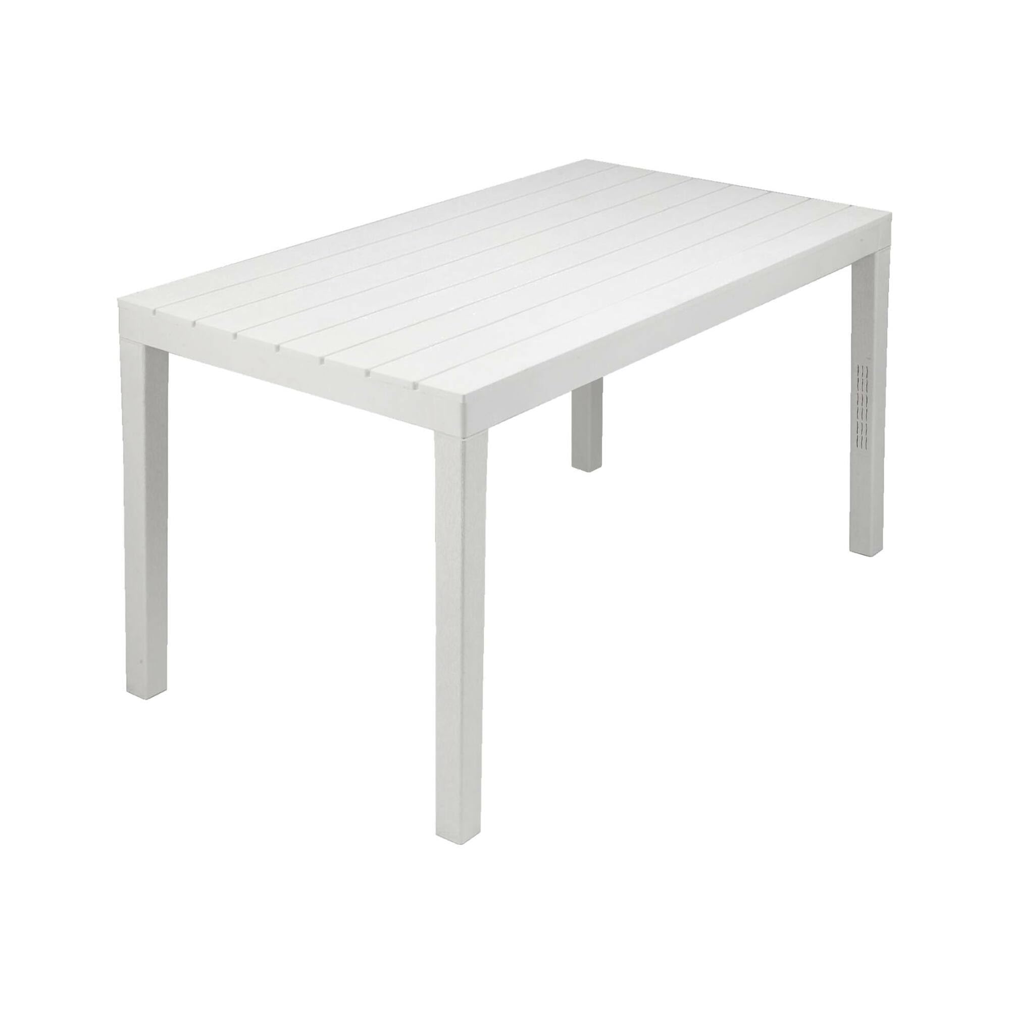 Dmora Table d'extérieur Vasto rectangulaire 138x78h72 cm Blanc Made in Italy