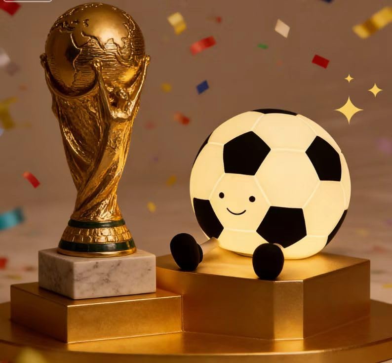 Withosent Nachtlicht Kinder Fußball Lampe Silikon Soft Touch 3 Dimmbar Nachtlampe mit Timer Aufladbare Kinderlampe Stilllampe Cute Night Light für Kinderzimmer Schlafzimmer Deko Geschenke