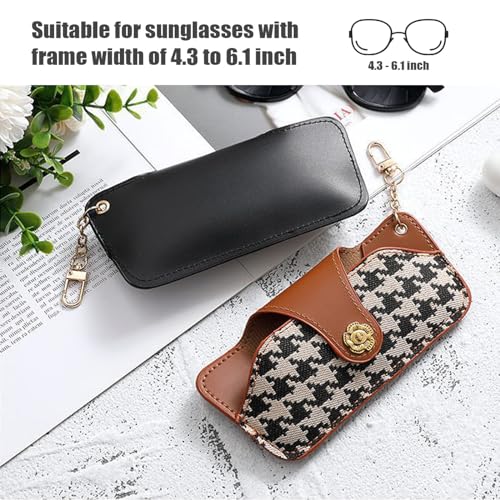 Image of kytasryl Soft Leather Sunglasses Bag,Travel Sunglass Holder Eyeglass Case Portable Slim Sunglasses Pouch