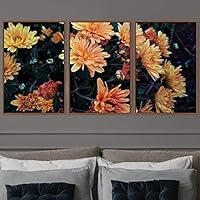 3 Piece Framed Canvas Wall Art Colorful Bouquet Canvas Prints Home Artwork Decoration for Living Room,Bedroom - 16