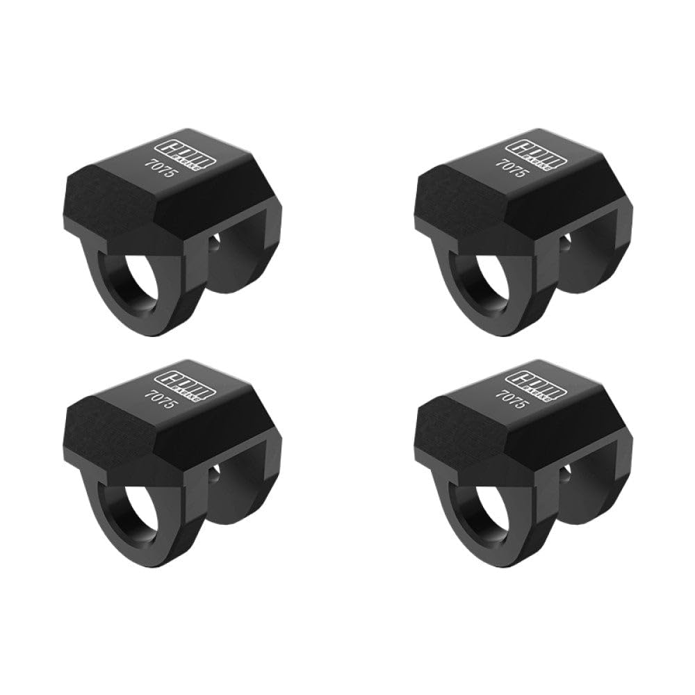 Aluminum 7075 Alloy Front & Rear Shock Cap Protector for Arrma 1:14 Typhon GROM / 1:16 Mojave GROM / 1:18 Granite GROM Small-Scale Monster Truck Upgrades - Black