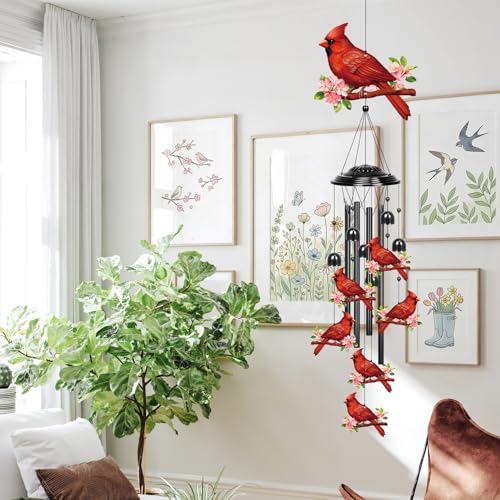 YHmall Cardinal Chimes for Outside, 35” Birthday Gifts for Women Grandma by YHmall - Used condition - Image 6