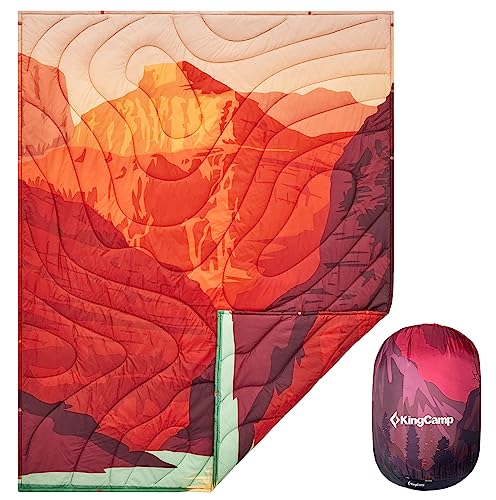 KingCamp Manta Camping Ultraligera Impermeable Cálida Manta de Viaje con Botones 175x135cm Manta Multiusa para Interiores Senderismo Oficina Viaje Aviones
