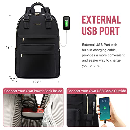 Image of LOVEVOOK Laptop Backpack for Women Girls, 15.6 Inch Waterproof Computer Backpack Student School Cute Bookbag Computer Bag