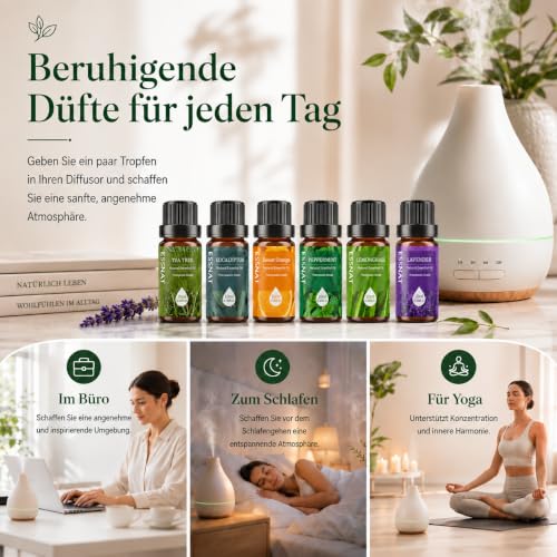 Ätherische Öle Set 6x10ml Geschenkset für Diffuser – Bild 5