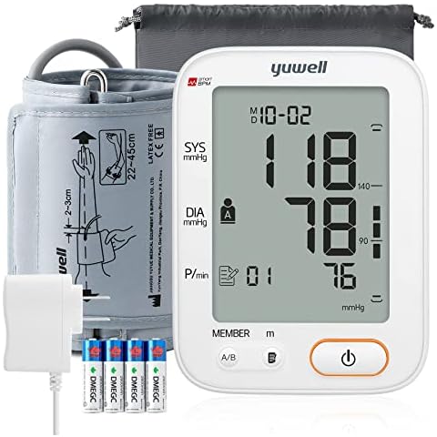 yuwell Blood Pressure Monitors/Machine for Home Use with Speaker, Automatic Digital BP Cuff 17.7 inch, Largest Backlit Display, AC Adapter, 2-Users, 198 Recordings Cover