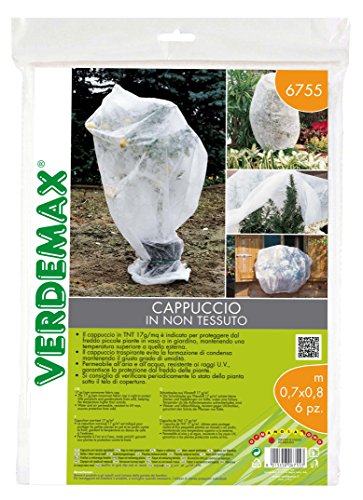 Verdemax 6755 Lot de 6 Capuchons en Tissu Non tissé Blanc 17 g/m m² 0,7 x 0,8 m