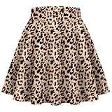 Zeagoo Women Mini Skirt Ladies' Elastic High Waist Flared A-Line Skirt Design Cute Casual Fashion for Party Concert and Dance Skirts Leopard Print