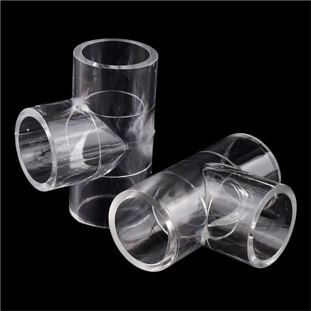 Transparente Rohrverbinder 10 Stück T-Stück for Aquarien, Innendurchmesser 20–50 mm, organisches Glass, Acrylrohr, PMMA-Rohr, 3-Wege-T-Stücke(32mm)