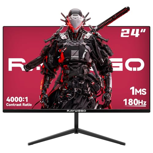 Image of 24 inch Flat Gaming Monitor Full HD 1920x1080, 180Hz,1ms, Adaptive-Sync, Eye-Care Technology,HDMI, DisplayPort, HDMI*1 /DP*1 /USB*1, 3-Side Virtually Borderless Design,Support Wall Mount Install