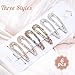 2.4 Inch 3 Colors Rhinestone Hair Clips, 6PCS Hair Clips Snap Barrettes for Women Sparkly Hair Pins Decorative Hair Accessories for Girls Women