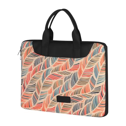 Image of Tabelito Designer Printed Laptop Sleeve for Women (13-15.6 Inch) | Jute & Vegan Leather Office Handbag | Lightweight Stylish Work Bag with Handle