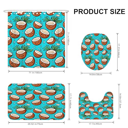 Rideau de douche en polyester imperméable avec tapis de bain - 3