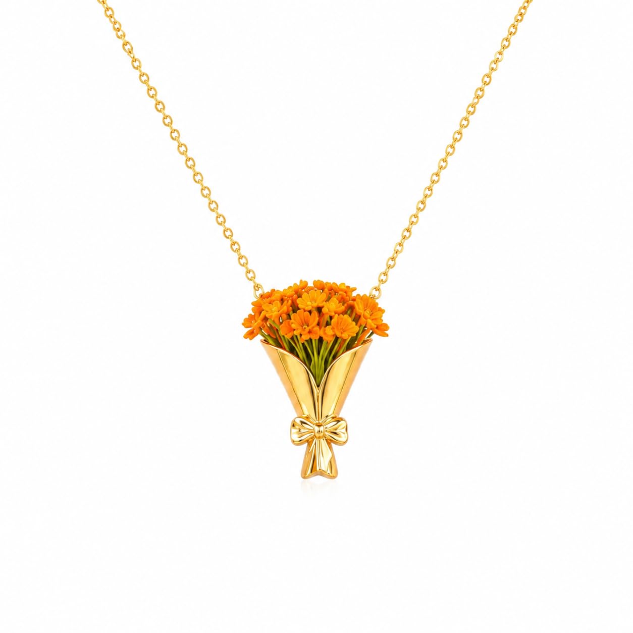 Eternal Bouquet Necklace, Floral Pendant Necklace for Women, Elegant Flower Jewelry, Stylish Necklace for Girls, Daily Wear Fashion Accessory, Gift Pendant for Women, Romantic Keepsake-image-17