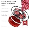 2 Pack Glass Hummingbird Feeder for Outdoors Hanging, Bird Nectar Feeder with Perch & 5 Flower Feeding Ports, 26 Oz Leak Proof for Outside Garden Decor Backyard, Gifts for Women Mom, Red #2