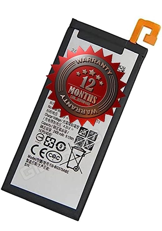 Image of Original J5 Prime Battery for Samsung J5 Prime Model Number: [EB-BG570ABE] Battery with 1 Year Warranty and high Capacity Battery Backup Battery (Original Battery 80)