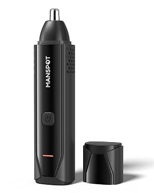 MANSPOT Nose Ear Hair Trimmer for Men 10000-RPM Electric Nose Trimmer for Men with Vacuum Cleaning System IPX7